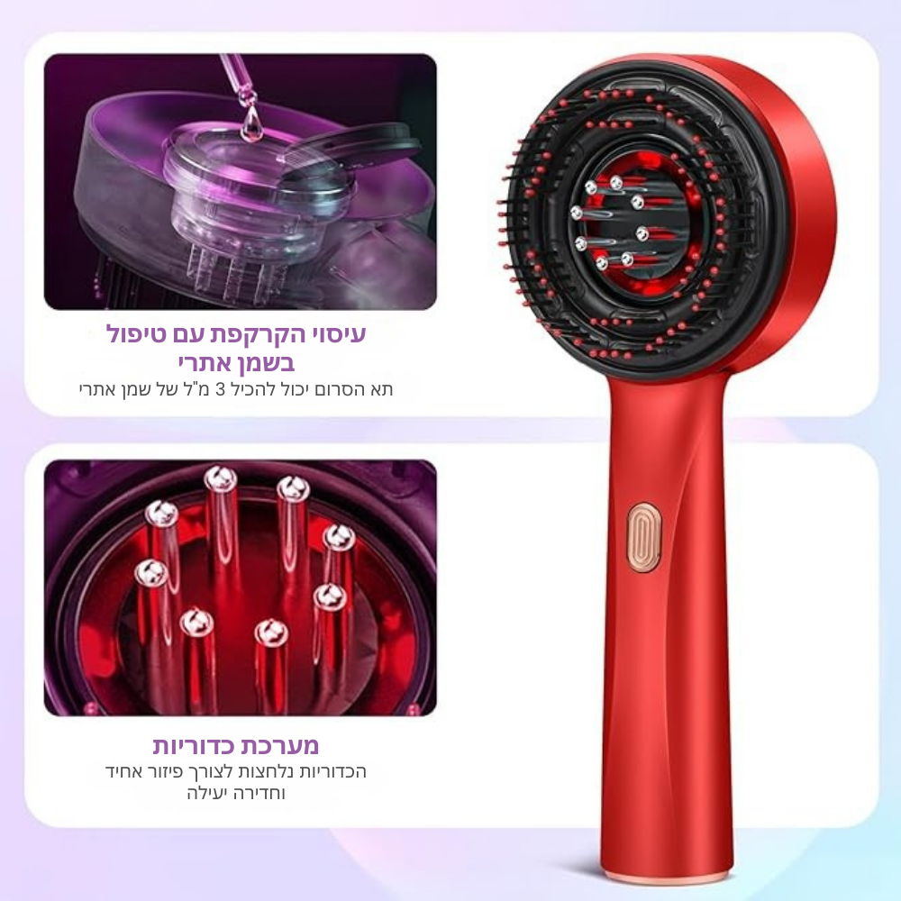 HairBack™ | מכשיר אור אדום לצמיחת שיער עם שמן אתרי טבעי לשיער