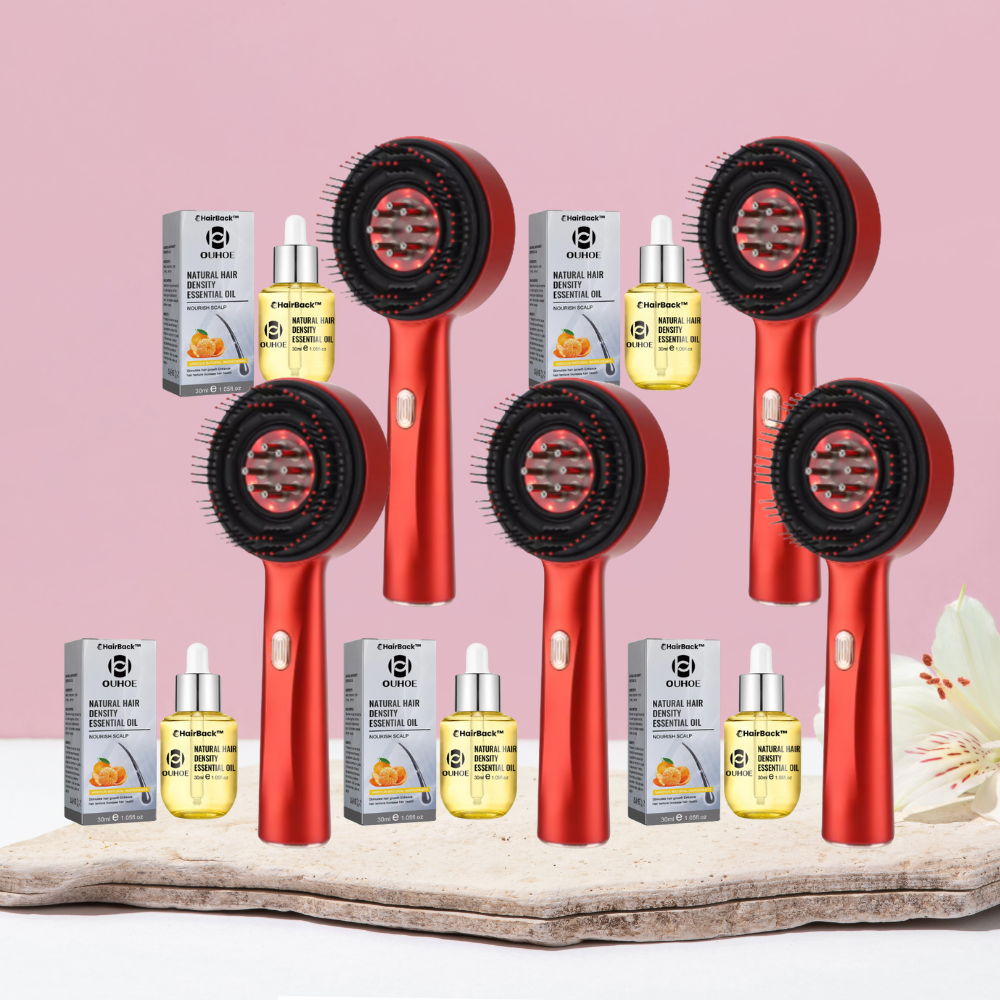HairBack™ | מכשיר אור אדום לצמיחת שיער עם שמן אתרי טבעי לשיער