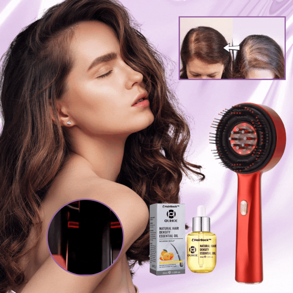 HairBack™ | מכשיר אור אדום לצמיחת שיער עם שמן אתרי טבעי לשיער