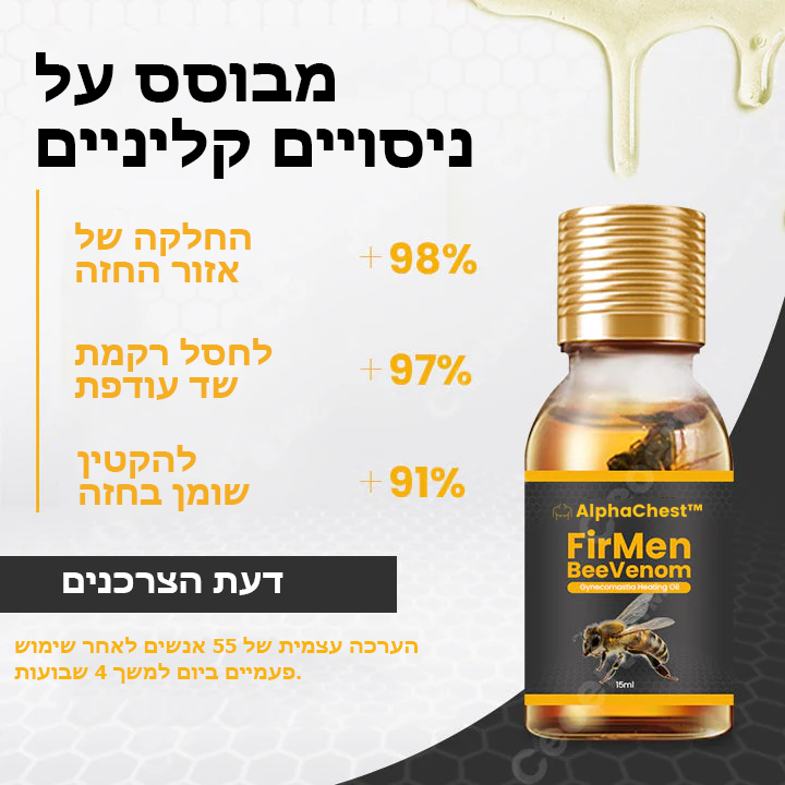 AlphaChest™ | שמן חימום עם ארס דבורים למניעת גינקומסטיה