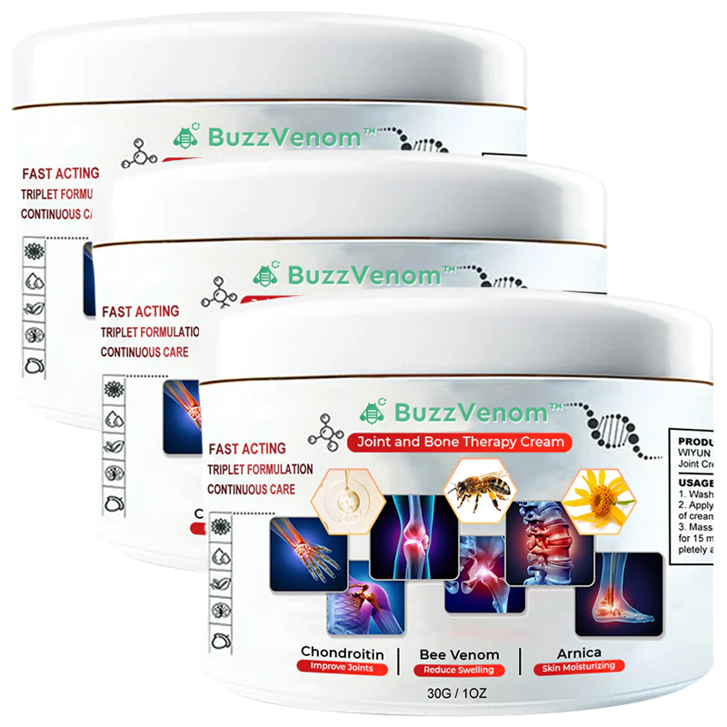 BuzzVenom™ | קרם לטיפול במפרקים ועצמות עם ארס דבורים
