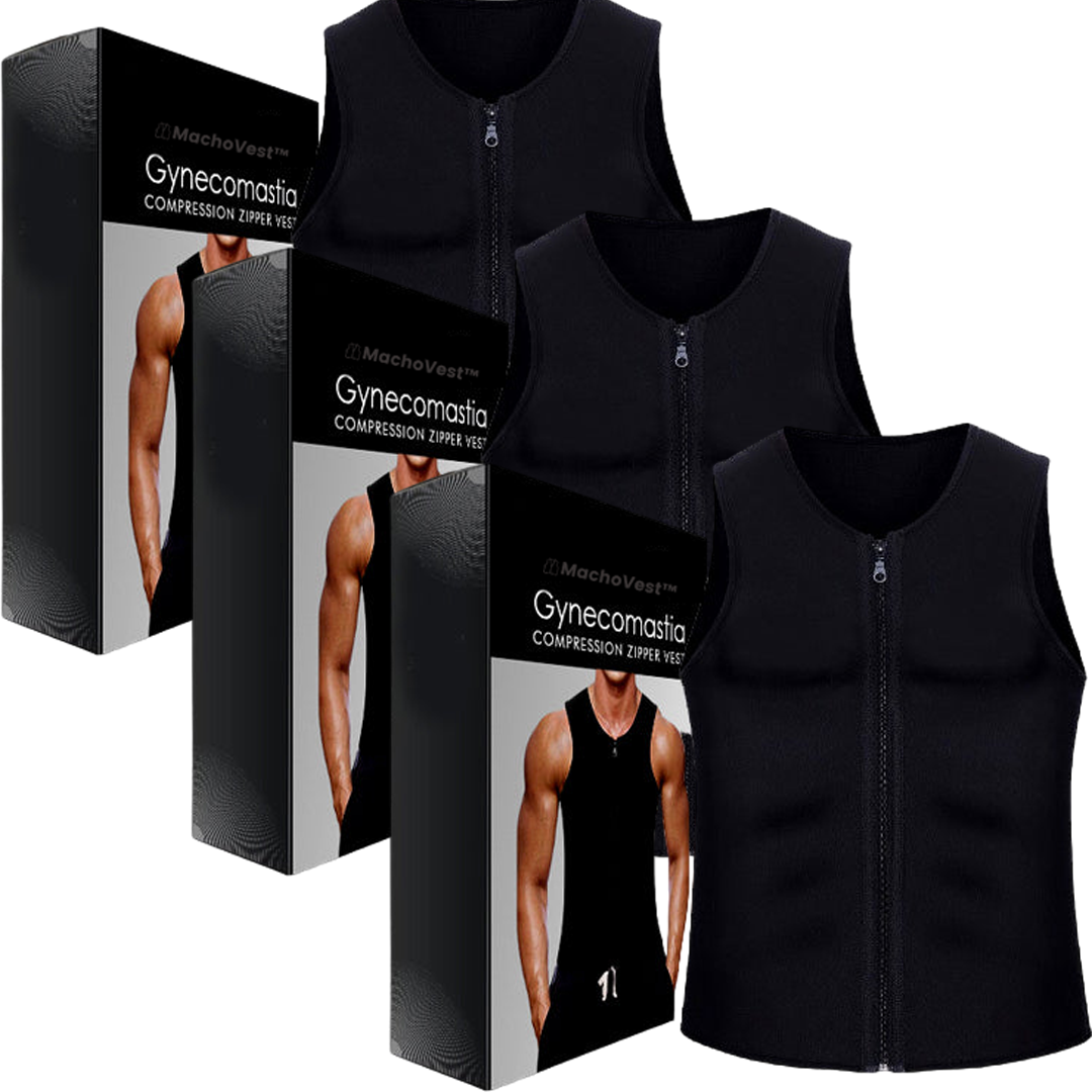 MachoVest™ | ווסט דחיסת גינקומסטיה עם רוכסן