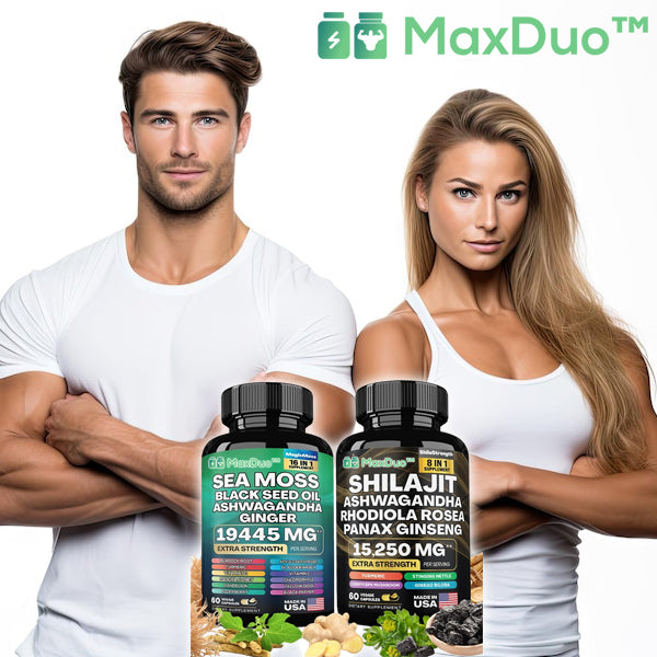 MaxDuo™ | חבילת סופר: תערובת קסם 16-ב-1 משאבי הים + תערובת שילאג'יט 8-ב-1