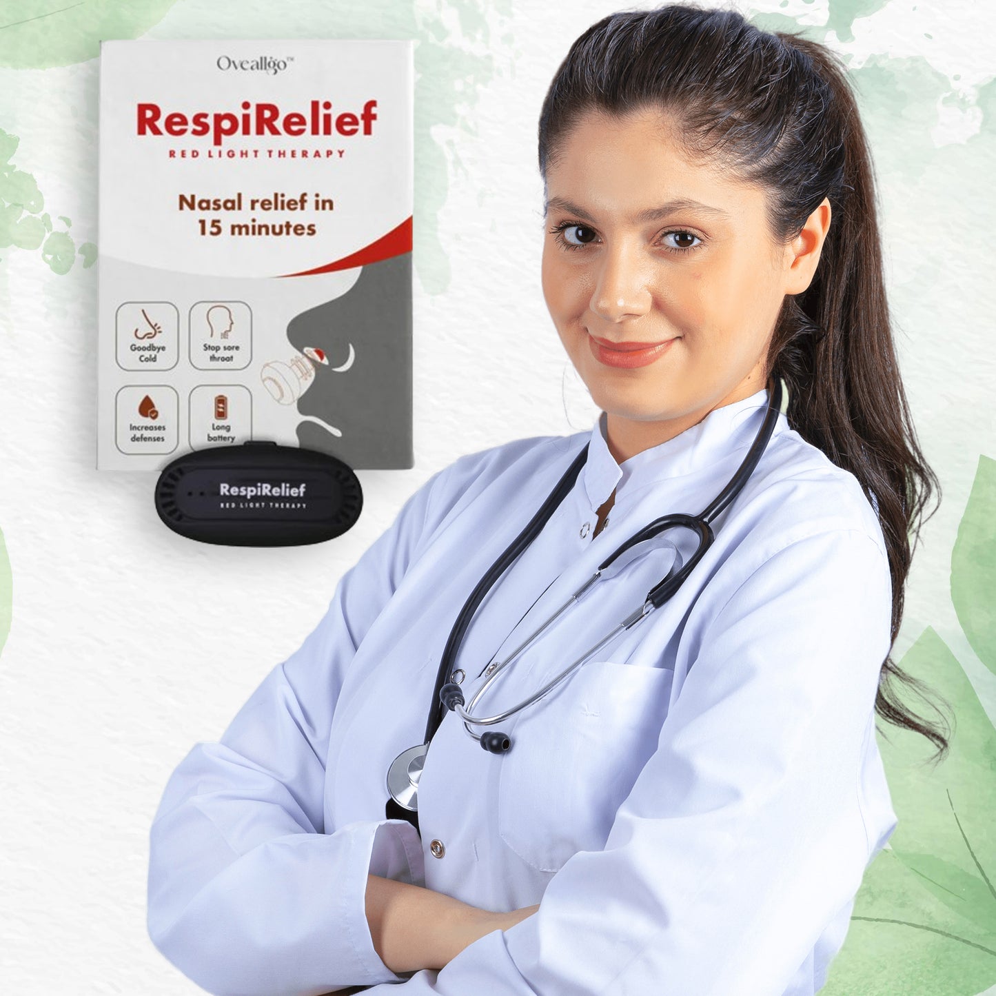 NasalRelief™ | מכשיר תרפיית אור אדום לאף