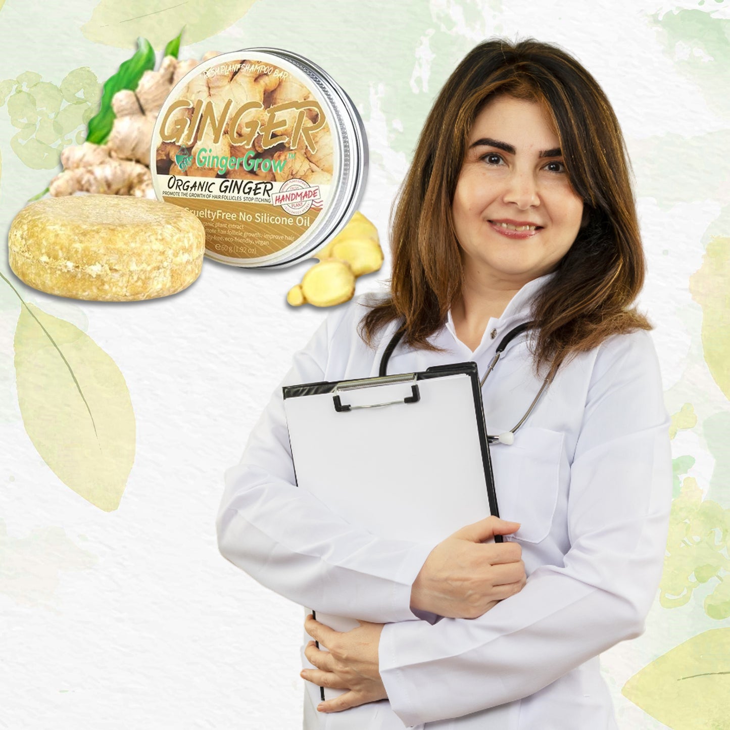 GingerGrow™ | סבון שמפו לצמיחת שיער בזנגביל