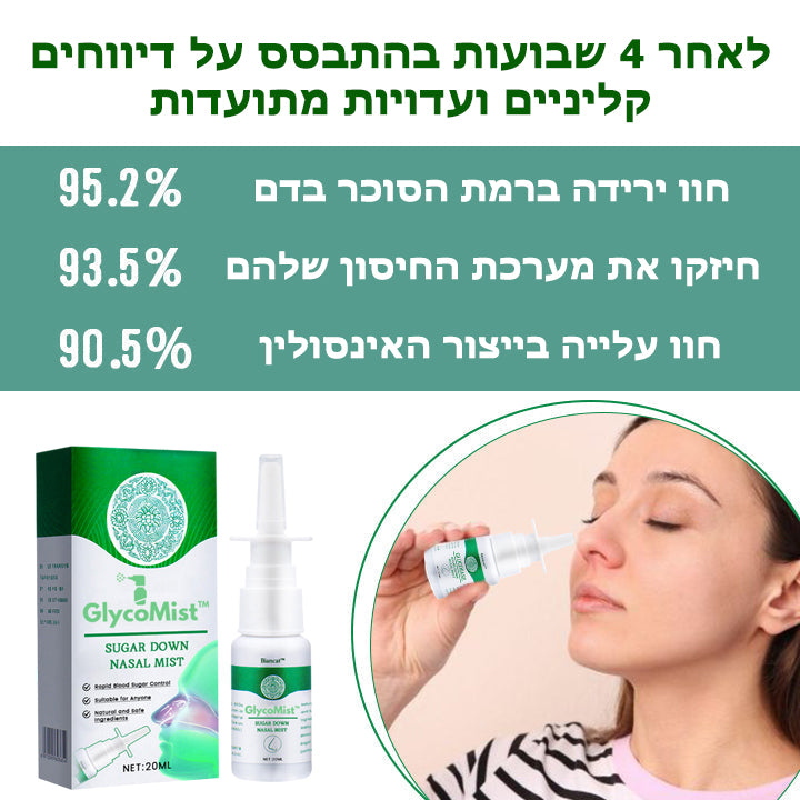 GlycoMist™ | ספריי לאף להורדת סוכר