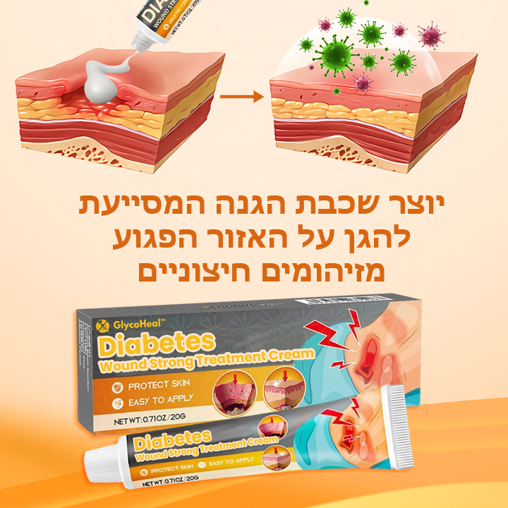 GlycoHeal™ | קרם עוצמתי לטיפול בפצעים סוכרתיים