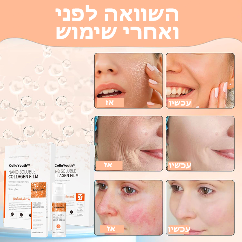 CollaYouth™ | סט נגד הזדקנות של ספריי ומסכה קולג'ן ננו