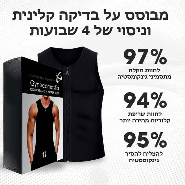 MachoVest™ | ווסט דחיסת גינקומסטיה עם רוכסן