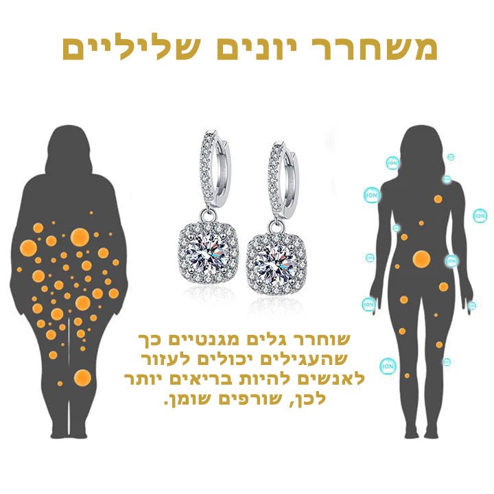 SlimCharm™ | עגילי גרמניום לימפיות מגנטולוגיה של אבן מוזמביק