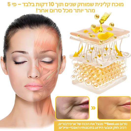 BeeLuxx™ | נעורים מיידיים – ראו תוצאות פי 5 מהר יותר עם סרום BeeLuxx™!