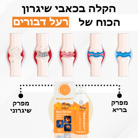 BeeSoothe™ | תרסיס הקלה למפרקים ועצמות באמצעות רעל דבורים