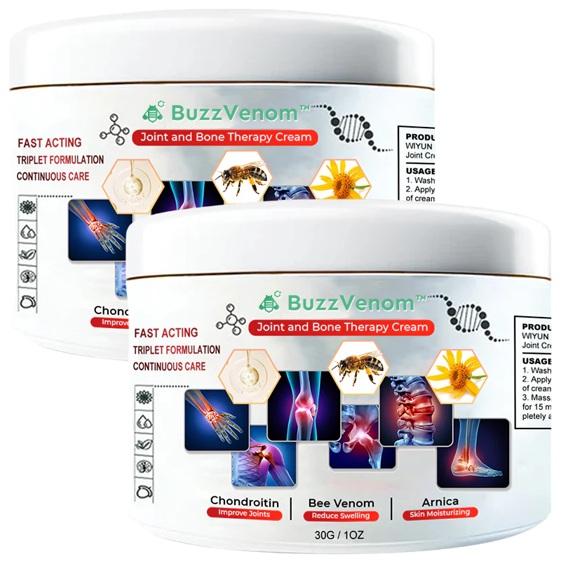 BuzzVenom™ | קרם לטיפול במפרקים ועצמות עם ארס דבורים