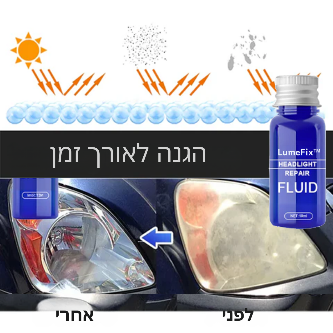 LumeFix™ | הופך את הפנסים לבהירים וצלולים פי 5 תוך שניות בלבד!