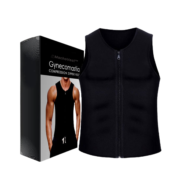 MachoVest™ | ווסט דחיסת גינקומסטיה עם רוכסן