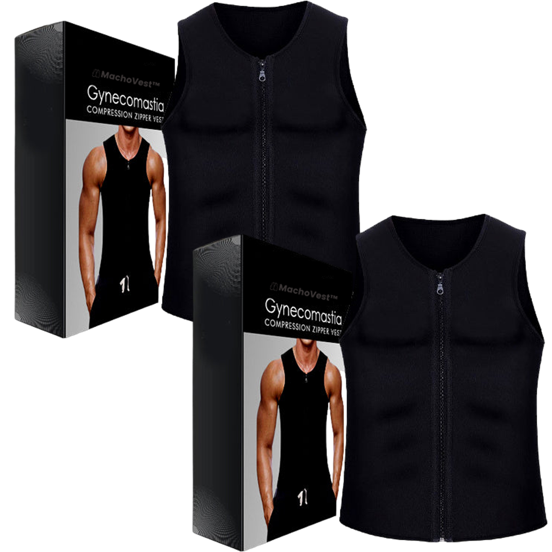 MachoVest™ | ווסט דחיסת גינקומסטיה עם רוכסן